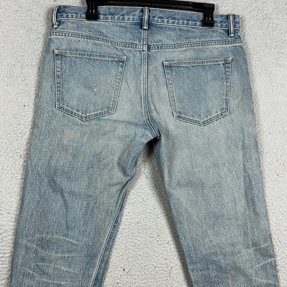John Elliott Jeans Mens 32 Blue Japanese Denim Slim Straight Button Fly 5-Pocket